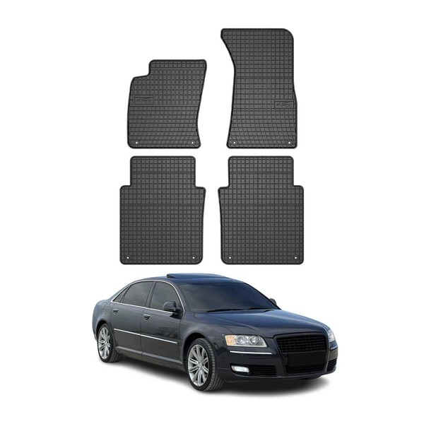 Omac Gummi FußMatten FüR Audi A8 2002-2010 Lang Gummi Schwarz 4Tlg-image