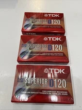 TDK Superior Normal Bias 120min Audio Cassette D-120 Lot of 3