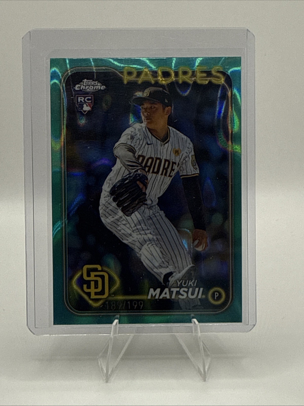 2024 Topps Chrome - Yuki Matsui #116 Aqua Lava Refractor /199 (RC)