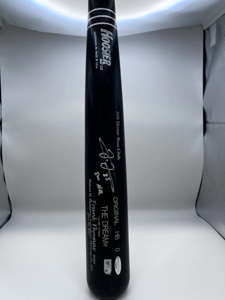 Bate de béisbol autografiado por Frank Thomas White Sox HOF 500 HR con certificado de autenticidad JSA Foto 2 de 4