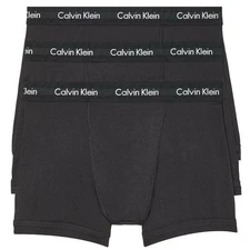 Calvin Klein Men’s Cotton Stretch 3 Pack Boxer Brief Underwear Black Medium