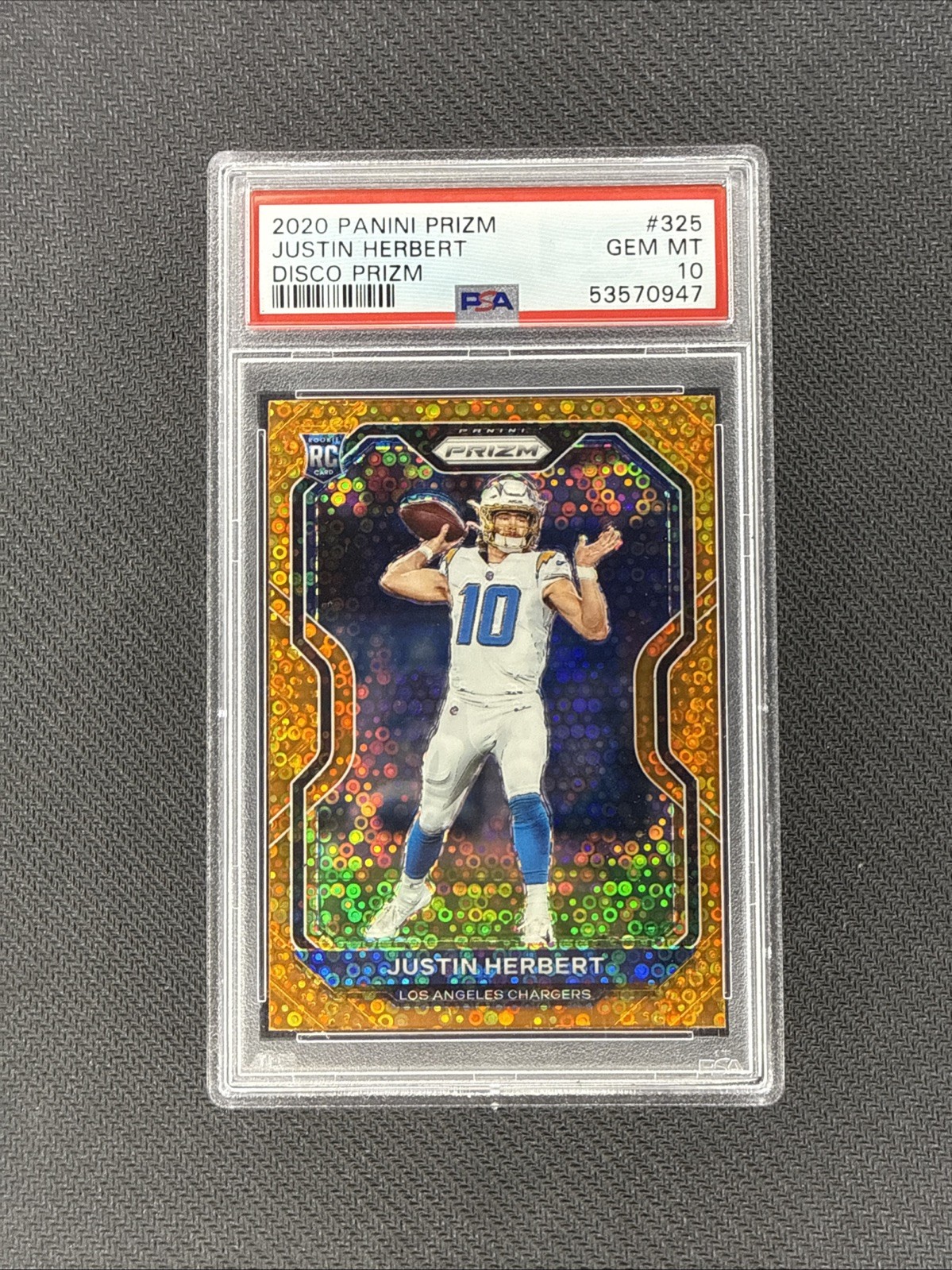 Justin Herbert Panini Prizm #325 Disco