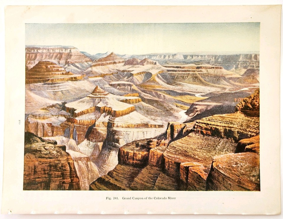 1920 Grand Canyon Of The Colorado River Color Plate Print Art Landscape ...