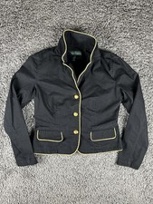 Ralph Lauren Lauren Jeans Co Black Gold Trim Blazer Jacket Womens 8.