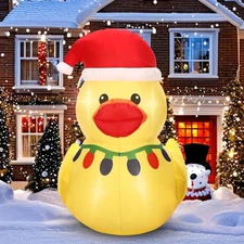 1 Set 5FT Christmas Inflatables Decoration Outdoor Inflatables Duck with Build-i
