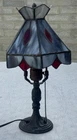 Vintage Tiffany Style Stained Glass Accent Lamp Desk Table Lamp VTG 13” X 6” X 6