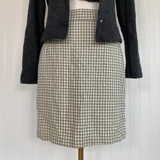 Vintage Handmade Gingham Check Cottagecore Skirt Size S/M Academia Preppy Modest