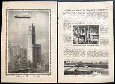 USS Shenandoah 1923 article  Lighted Airway Over Atlantic is Predicted~Dirigible