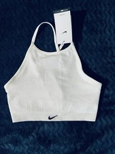 NEW Nike Indy Seamless Ribbed Light Support Sports Bra White Women's Size Medium