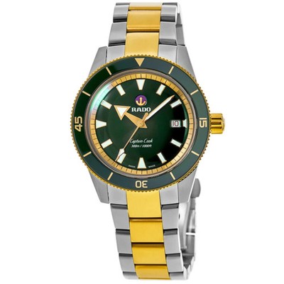 New Rado Captain Cook Automatic Green Dial Two-Tone Men's Watch R32138303