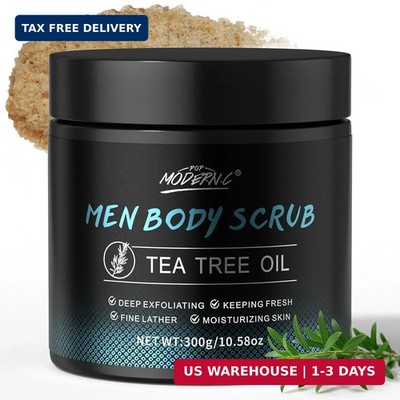 Men Body Scrub with Tea Tree Oil Exfoliating Body Scrub for Men Improve Odor Smo