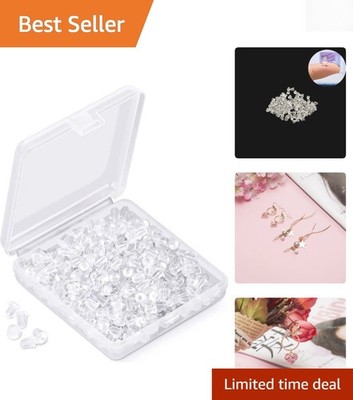 1200 Pcs Silicone Earring Backs - Soft Clear Clutch Stopper Pads for Earrings