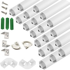 THMOOTHER 20-Pack 3.28FT V Shape UV LED Strip Channel Diffuser Aluminum