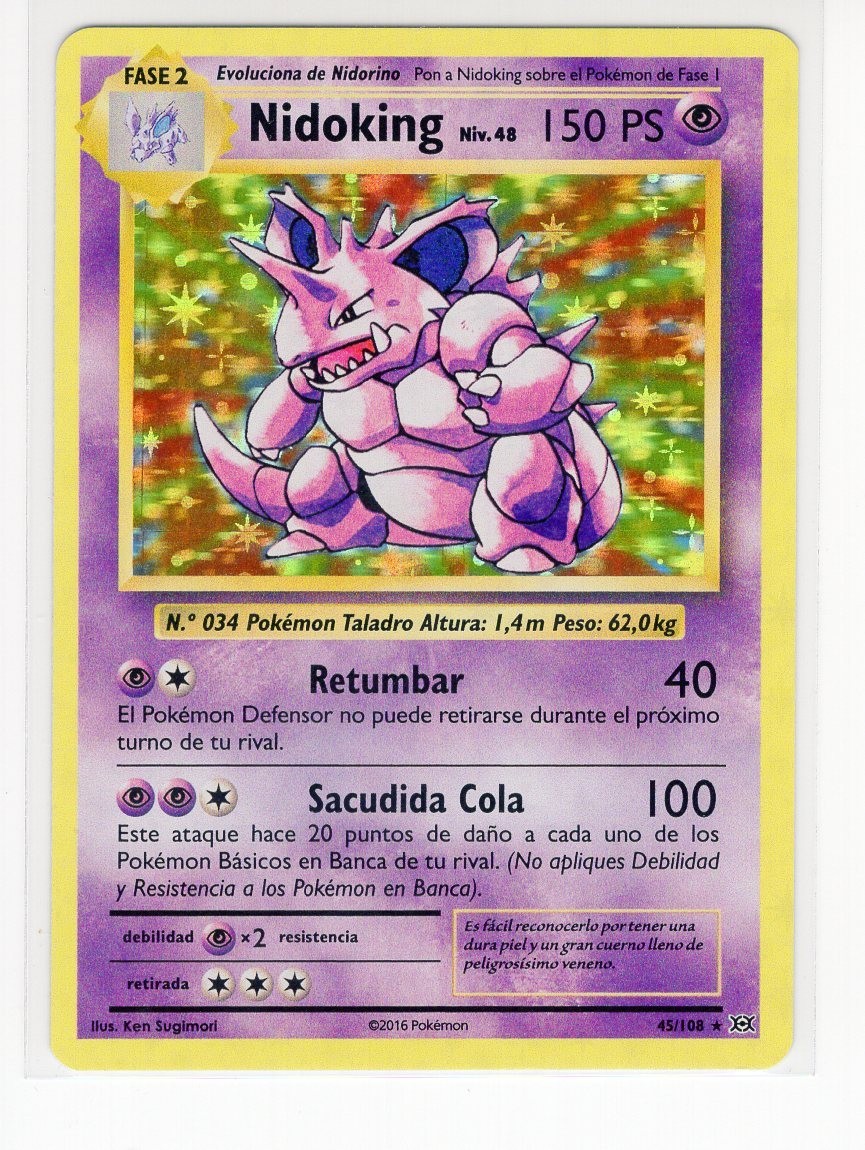 1x ~ESP~ SPANISH Evolutions Nidoking 45 Pack Fresh Holo Pokemon Card (C1)