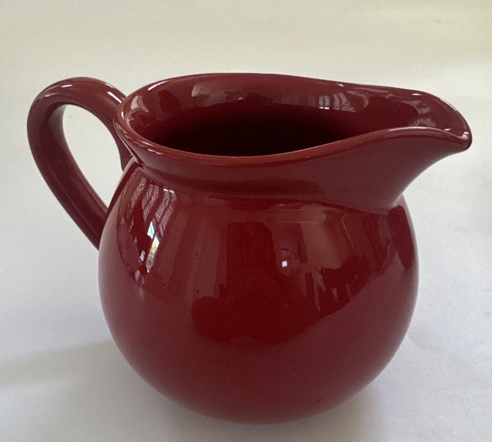 Vintage WAECHTERSBACH Red Creamer & Sugar Bowl w/ Lid Set W. Germany Christmas - Image 3 of 4