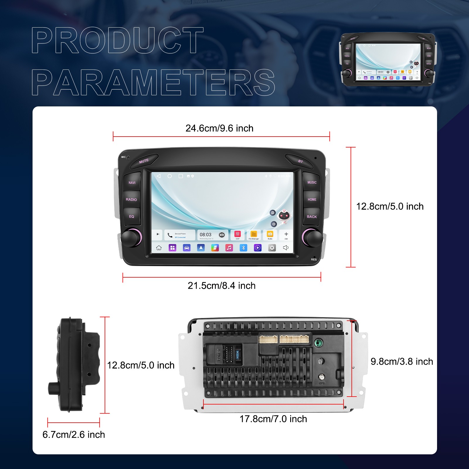 Android 15 Für Mercedes Benz CLK W209 W203 W463 W168 Autoradio Navi Carplay DAB