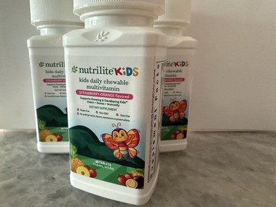3 Bottles Nutrikids Kids Daily Chewable Multivitamin Strawberry-Orange Flavored