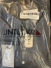 UNTUCKit Men's XXL Blue 100% Cotton Long Sleeve Button Down Shirt