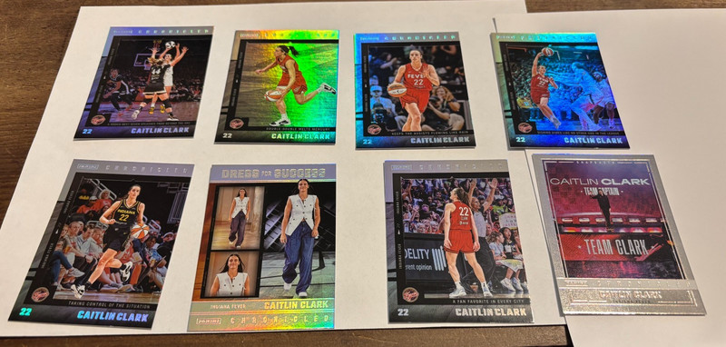 2025 WNBA Chronicled LOT X64 Red Cracked Ice Holo Foil Caitlin Clark Snapshots