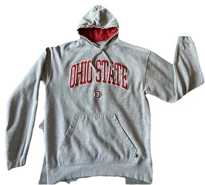Ohio State Buckeyes sweatshirt gray adult OSU football unisex Red Inside Hood