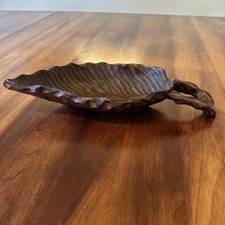 Hand Carved 22 Wooden Bowl Of Leaf