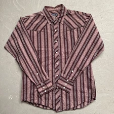Vintage Patagonia Rhythm Pattern Stripe Snap Button Western Camp Shirt Y2K S-M