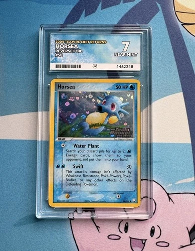 Stamped Pokemon Ex Team Rocket Returns #58 Horsea Reverse Holo ACE 7