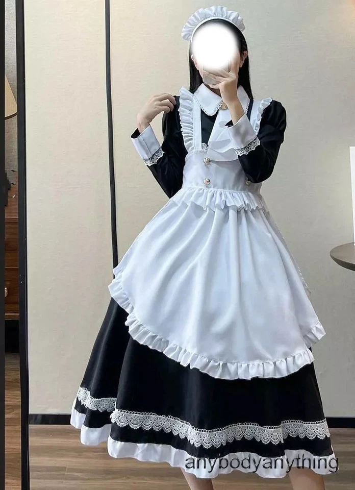 Womens Maid Dress Victorian Maid Costume Housekeeper Maid Outfit Lolita Dress - Image 2 of 4