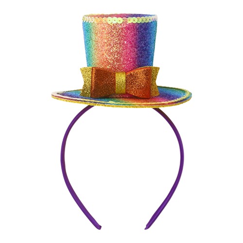 Pajarita para niños decoración diadema carnaval mini sombrero de copa aro para el cabello lentejuelas equipo para la cabeza - Imagen 20 de 27