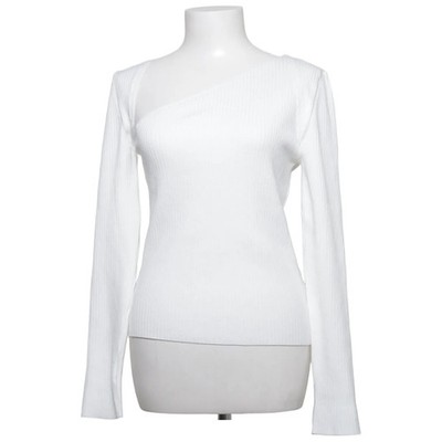 H&M, Strickpullover, Größe: M, Weiß, Einfarbig, Rippenstrick, Damen #hDq