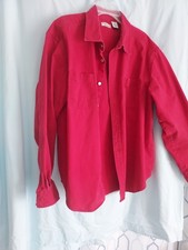 Vintage Levi s Red Denim Metal Button Down Red Tab Pockets Shirt XL Mens Cotton