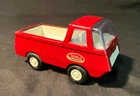Vintage 1962-1969 Mini-Tonka Red Pickup - Work Truck with Red & Gold Label