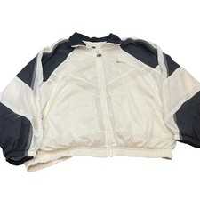 Nike Windbreaker Jacket XL White Black Vintage 90s Colorblock Full Zip White Tag