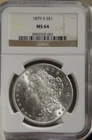 1879 S US Morgan Silver Dollar $1 NGC MS64