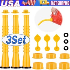 3X Replacement Gas Can Spout Nozzle Vent Kit For Plastic Gas Cans Old Style Caps
