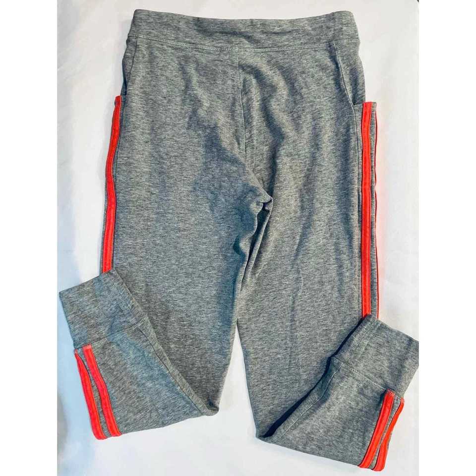 Adidas Joggers Heather Grey & Neon Pink 3-stripe Joggers, youth size M (10-12) - Image 4 of 4