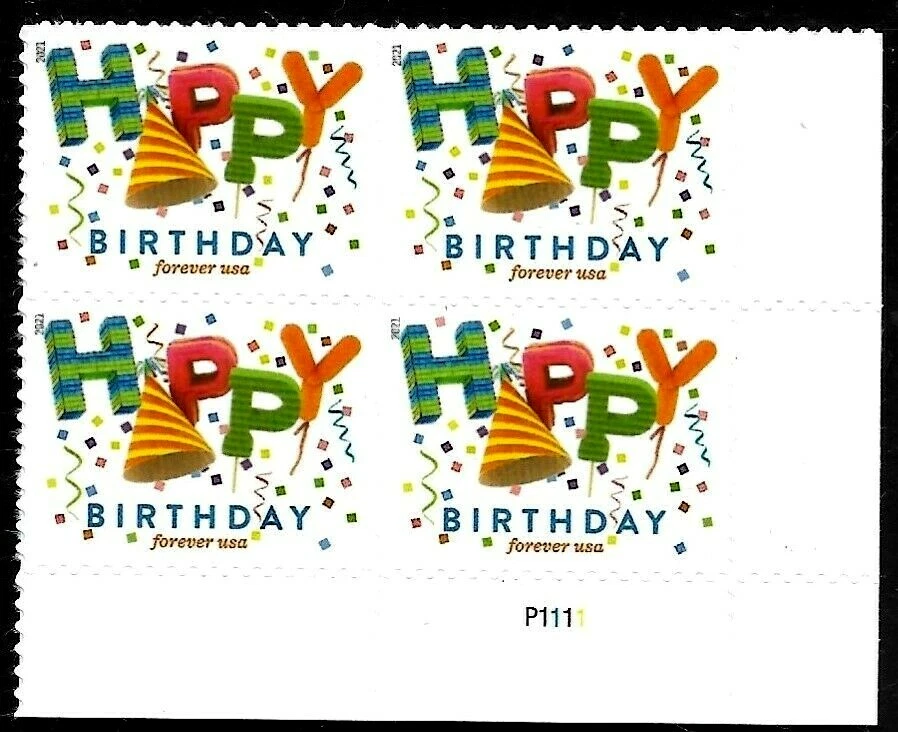 HAPPY BIRTHDAY FOREVER STAMP FOR CARDS INVITATIONS US 2021 SCOTT #5635 PL# BLOCK - Image 3 of 4