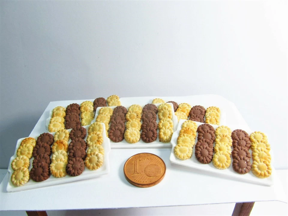 SMILETIGGERS MINIATUREN *~* Tablett mit zweierlei Keksen , Handarbeit *~*