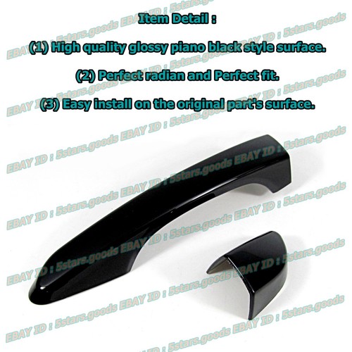 Glossy Pure Black Cover Trim For 2016-2021 Hyundai Tucson Side Door Handle - Picture 2 of 4