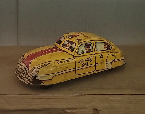 Vintage Marx Tin Litho  Skyview Windup Yellow Taxi Cab Or 5 2500 Doesn't Work
