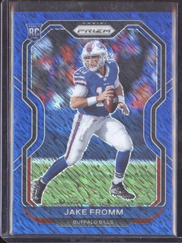 2020 Panini Prizm Football Blue Shimmer Prizm Jake Fromm #310 PSA 9