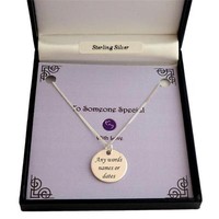 Sterling Silver Necklace With Engraved Disc For Man, Boy, Personalised Jewellery Sterling Silver Necklace With Engraved Disc For Man, Boy, Personalised Jewellery