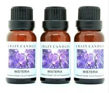 3 Wisteria 1/2oz Premium Grade Scented Fragrance Oil Crazy Candles