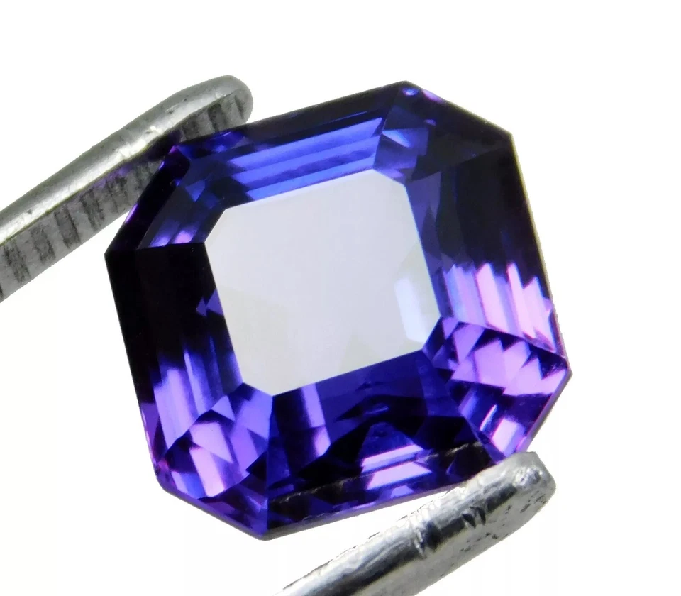 Impresionante piedra preciosa suelta de corte radiante natural de tanzanita púrpura/azul brillante de 9-11 quilates Foto 3 de 4