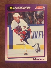 Ken Baumgartner 148 Score 1991 NHL Hockey Trading Card