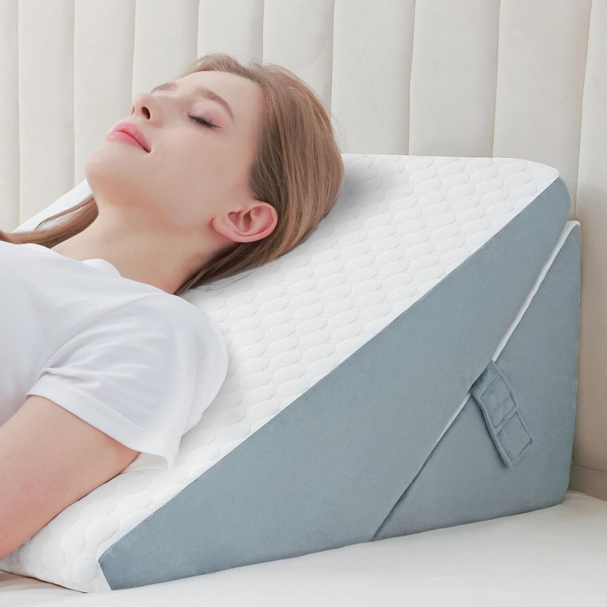 Bed Wedge Pillow for Sleep Apnea, 9&12 Inches Triangle Body Pillow