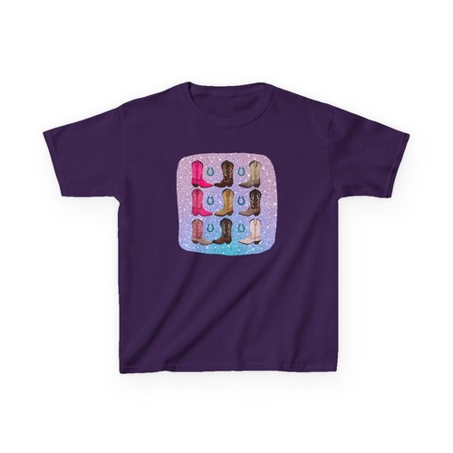 Colorful Kids Heavy Cotton Tee | Cowgirl, Boots - Picture 22 of 29