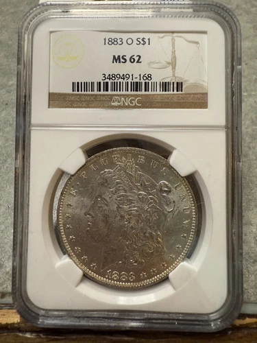 1883 O NGC MS62 Morgan Silver Dollar $1 US Mint Coin 1883-O MS-62 ME7266