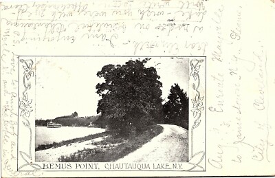 Postcard NY Chautauqua Lake Bemus Point - Steamer - RARE VIEW 1903 L1