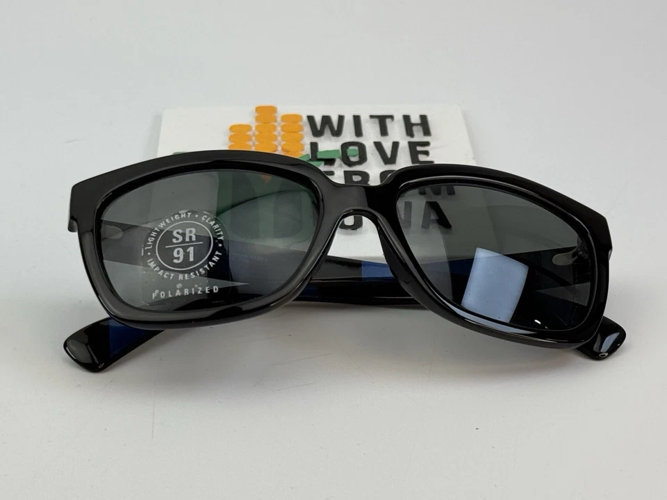 Gafas de sol polarizadas Kaenon Cali 219 negras azules SR/91 rayas E888 NOS Foto 2 de 4